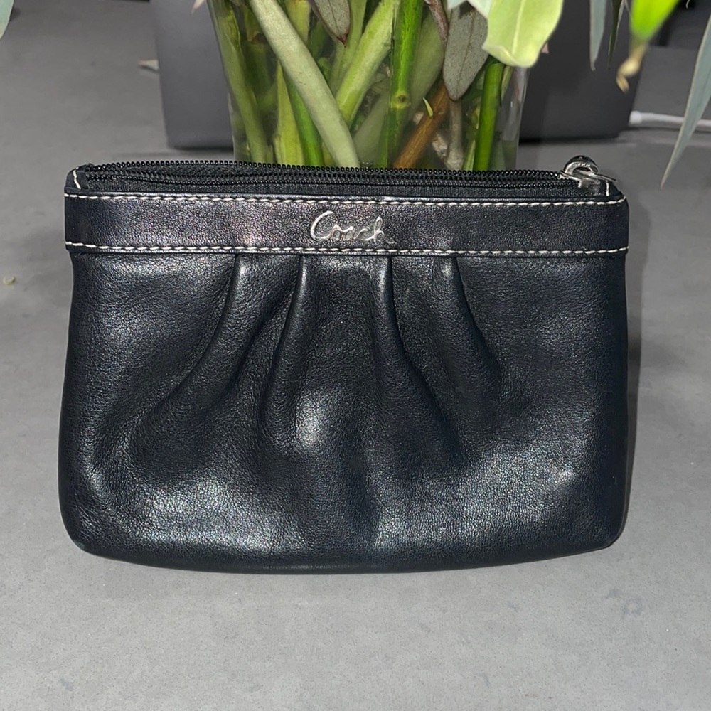Authentic Coach Black Leather Clutch